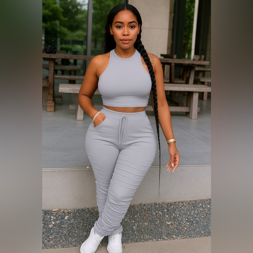 Athletic So Risque Gray Track Pants with Tapered Fit